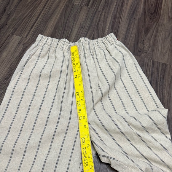 Zara Cream Striped Pants - Picture 6 of 9